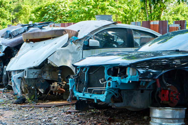 Cars Ready to Be Sold for Scrap