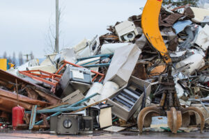old scrap metal and used household appliances